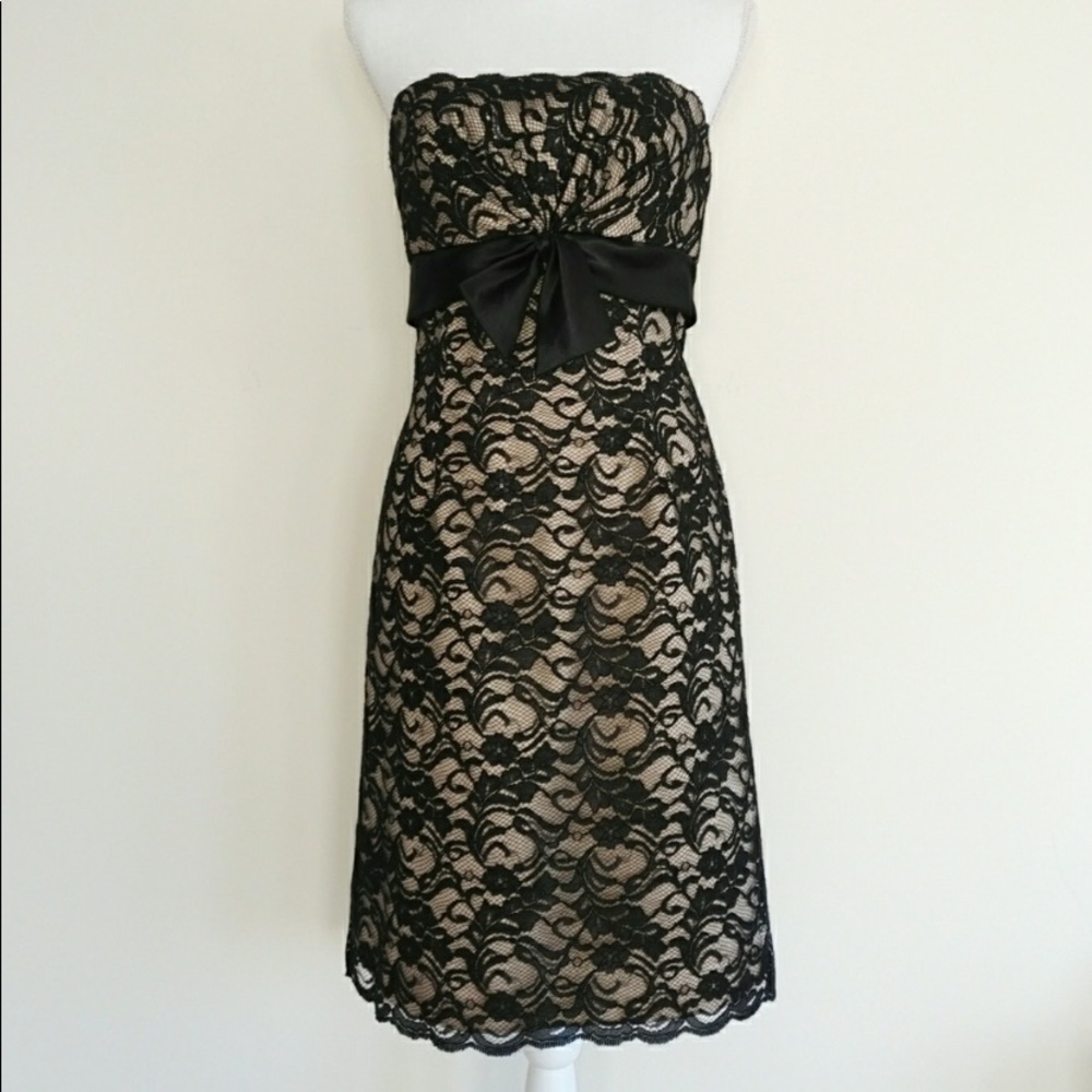 White House Black Market Strapless Lace Dress 8
